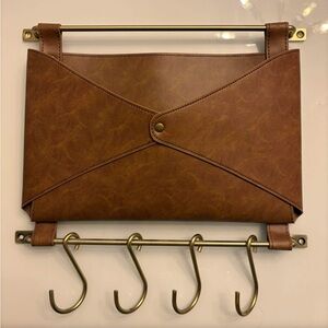 Threshold Entry Brown Faux Leather Mail/Key Organizer